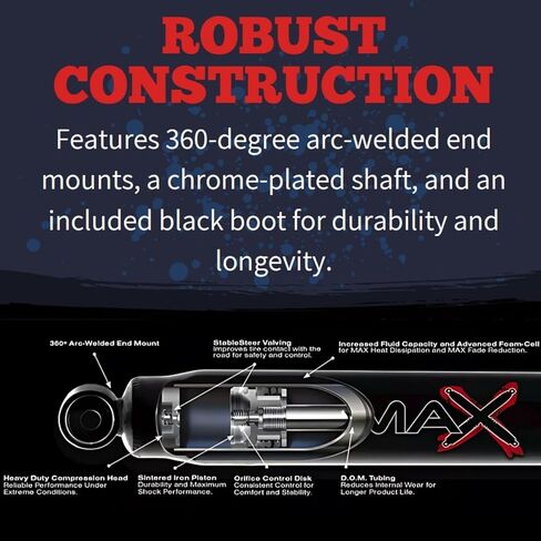 Set of Black Max Series Front & Rear Hydraulic Action Shocks fits 1988 1998 K1500 Pickup 4WD with 0-2.5" Front & 0-2" Rear Lift | Multi-Stage Valving | Durable Gloss Black Finish in Saudi Arabia
