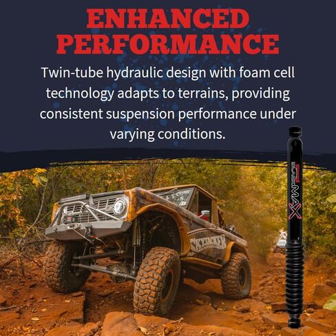 Set of Black Max Series Front & Rear Hydraulic Action Shocks fits 1988 1998 K1500 Pickup 4WD with 0-2.5" Front & 0-2" Rear Lift | Multi-Stage Valving | Durable Gloss Black Finish in Saudi Arabia