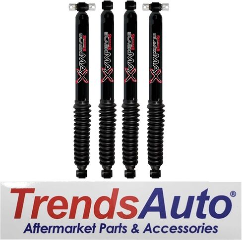 Set of Black Max Series Front & Rear Hydraulic Action Shocks fits 1988 1998 K1500 Pickup 4WD with 0-2.5" Front & 0-2" Rear Lift | Multi-Stage Valving | Durable Gloss Black Finish in Saudi Arabia