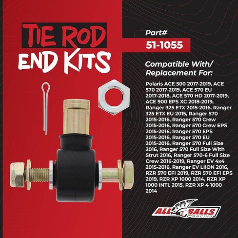 All Balls Racing 51-1055 Tie Rod End Kit - Outer Only Compatible With/Replacement For Polaris Ranger 4X4 570 2015 in Saudi Arabia