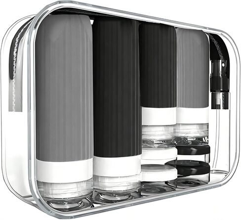 Travel Bottles-16 Pack 3.4oz Portable, TSA Approved Leak-Proof Silicone Toiletry Containers, Refillable Squeezable for Shampoo, Conditioner, Cologne, Perfume & Lotion – On-the-Go Essentials in Kuwait