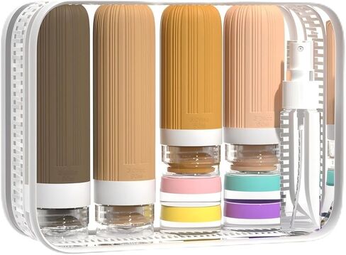 Travel Bottles-16 Pack 3.4oz Portable, TSA Approved Leak-Proof Silicone Toiletry Containers, Refillable Squeezable for Shampoo, Conditioner, Cologne, Perfume & Lotion – On-the-Go Essentials in Saudi Arabia