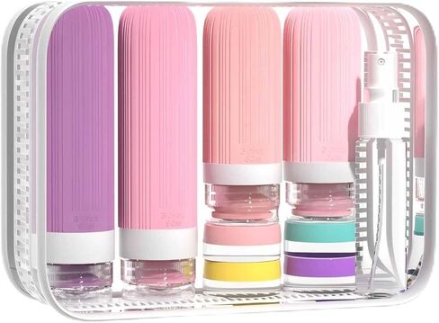 Travel Bottles-16 Pack 3.4oz Portable, TSA Approved Leak-Proof Silicone Toiletry Containers, Refillable Squeezable for Shampoo, Conditioner, Cologne, Perfume & Lotion – On-the-Go Essentials in Saudi Arabia