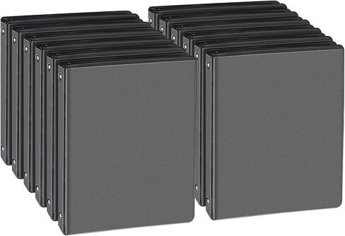 غلاف دائري مقاس 0.5 بوصة، متين مقاس 1/2 بوصة 3 حلقات يناسب حجم الورق، مجلدات عرض العرض التقديمي، أسود، 12 قطعة in Kuwait