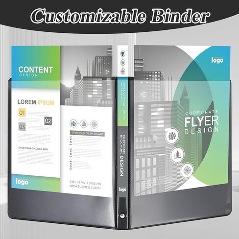 غلاف دائري مقاس 0.5 بوصة، متين مقاس 1/2 بوصة 3 حلقات يناسب حجم الورق، مجلدات عرض العرض التقديمي، أسود، 12 قطعة in Kuwait