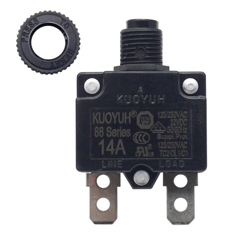 13-21 Amps 88 Series Quick Connect Terminals Push-to-Reset Thermal Circuit Breaker with Transparent Waterproof Button Dust Cover (1-Pack) (20A) in Saudi Arabia
