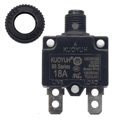 13-21 Amps 88 Series Quick Connect Terminals Push-to-Reset Thermal Circuit Breaker with Transparent Waterproof Button Dust Cover (1-Pack) (20A) in Saudi Arabia