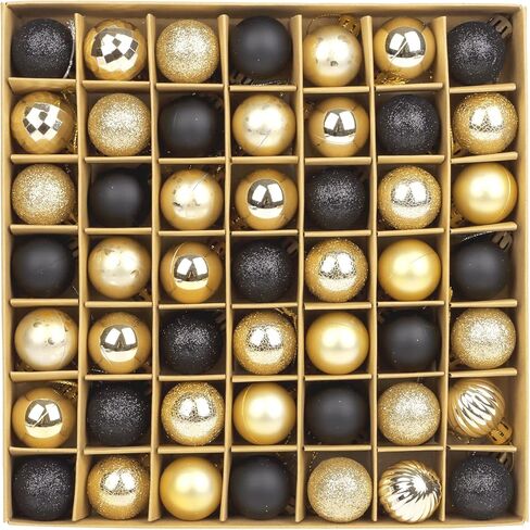 DERAYEE 49 جهاز كمبيوتر شخصى صغير كرات عيد الميلاد شجرة الحلي، 1.2 بوصة صغيرة شاتيربروف عيد الميلاد شنقا الزينة الأحمر الأخضر الذهب عيد الميلاد الكرة الحلي للمنزل حزب عيد الميلاد ديكور in Kuwait