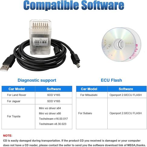 OpenPort 2.0 ECU Flash Obd2 Scanner,Compatible for Jaguar for Land Rover for Toyota for Mitsubishi for Subaru Vehicles,ECU Chip K-CAN Diagnostic Tool Support SDD V163/Techstream/Openport 2.0 in Kuwait