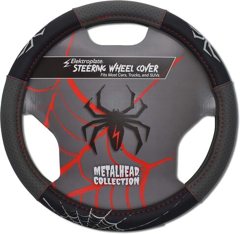 Elektroplate Metalhead Spider Premium Steering Wheel Cover - Medium, Fits Mid-Size SUVs and Trucks in Saudi Arabia