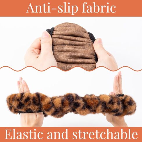 Brown Leopard Print Fuzzy Steering Wheel Cover for Women, Universal 15 Inch Fur Steering Wheel Cover Fit Auto, Vehicle Wheels Protector Cheetah Print Car Accessories- 1 Pc in Kuwait