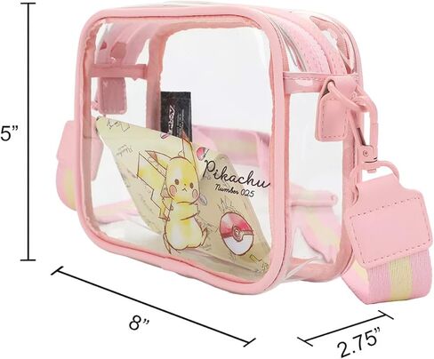 Pokemon Purse for Women - Pikachu Handbag Bundle with Cute Pikachu Crossbody Bag and Wallet, Plus More | Pokemon Transparent Purse for Stadiums Set in Saudi Arabia