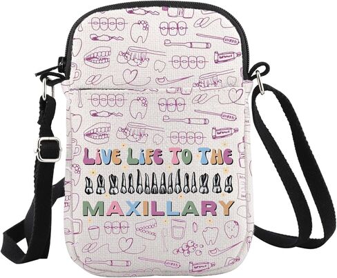 WCGXKO Dental Inspired Crossbody Bag Live Life to the Maxillary Dentist Gift Dental Hygienist Gift in Saudi Arabia