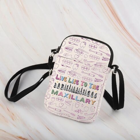 WCGXKO Dental Inspired Crossbody Bag Live Life to the Maxillary Dentist Gift Dental Hygienist Gift in Saudi Arabia