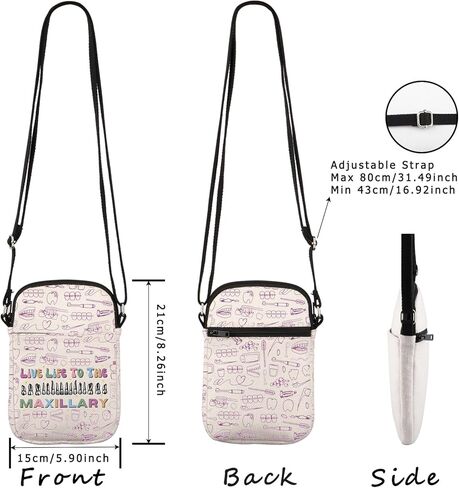 WCGXKO Dental Inspired Crossbody Bag Live Life to the Maxillary Dentist Gift Dental Hygienist Gift in Saudi Arabia