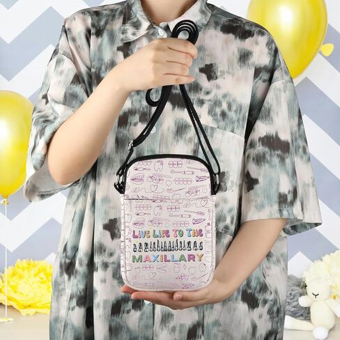 WCGXKO Dental Inspired Crossbody Bag Live Life to the Maxillary Dentist Gift Dental Hygienist Gift in Saudi Arabia