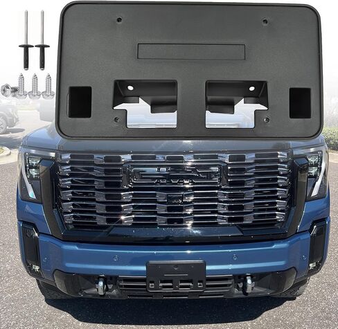 إطار لوحة الترخيص الأمامي FASTCHE متوافق مع 2024 2025 2026 GMC Sierra 2500 HD 3500 HD المصد الأمامي لوحة الترخيص حامل استبدال # 85650574 GM1068257 in Saudi Arabia