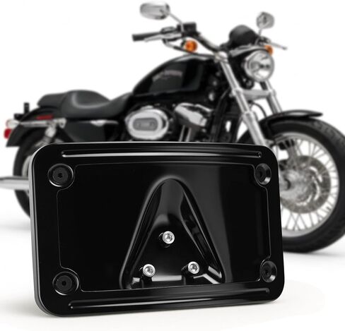 Low Profile License Plate Mount Kit，Heavy Steel License Plate Frame w/Holder，3148 License Plate Bracket Compatible with Motorcycle Harley Davidson 3 Hole,02-08 VTX1800R/S/T, 03-09 VTX1300R/S/T in Kuwait
