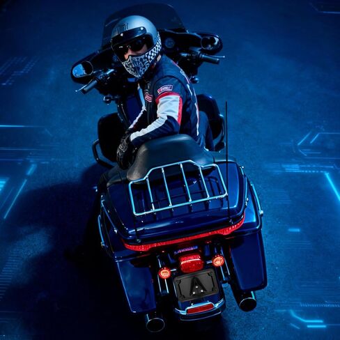 Low Profile License Plate Mount Kit，Heavy Steel License Plate Frame w/Holder，3148 License Plate Bracket Compatible with Motorcycle Harley Davidson 3 Hole,02-08 VTX1800R/S/T, 03-09 VTX1300R/S/T in Kuwait