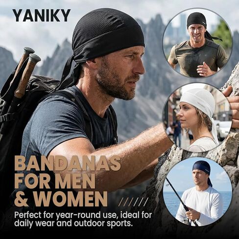Do rag Bandanas للرجال، قبعات جمجمة قابلة للتنفس، خرق الندى للنساء، أغطية رأس تبريد، بطانة خوذة تبريد Durag in Saudi Arabia