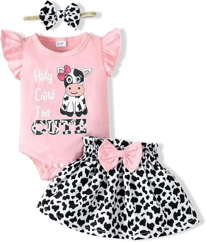 SUNNY PIGGY Baby Girl Clothes Newborn Dress Infant Romper Summer Outfit Cute Toddler Clothing Skirt Set in Kuwait