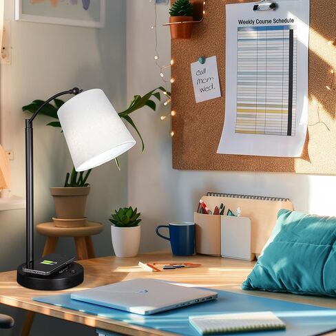 مصباح مكتب LED مظلل من OttLite Good Housekeeping مع وسادة شحن لاسلكية - مصمم لتقليل إجهاد العين - ظل قابل للتعديل، لمبة ClearSun LED قابلة للاستبدال، صياغة، إضاءة للقراءة، مصباح مكتب in Saudi Arabia