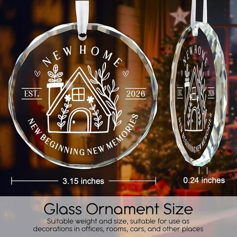 New Home Gift Ideas Housewarming Gifts for Couples Glass Ornament New House 2026 Housewarming Gifts First House Ornament 2026 in Kuwait
