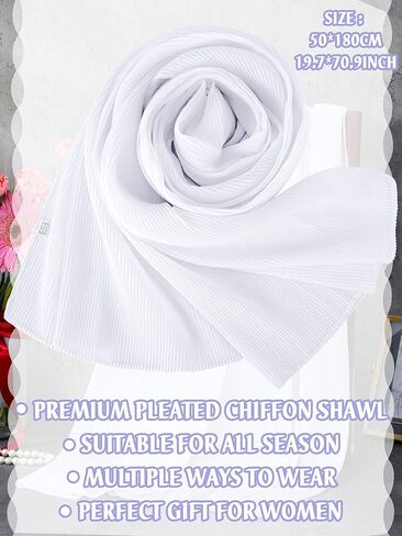Geyoga Shawls and Wraps for Evening Dresses Sheer Chiffon Women Elegant Soft Silky Wraps Wedding Bridal Scarf(White) in Saudi Arabia