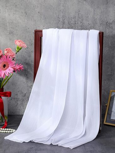 Geyoga Shawls and Wraps for Evening Dresses Sheer Chiffon Women Elegant Soft Silky Wraps Wedding Bridal Scarf(White) in Saudi Arabia