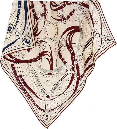 Silk-Wool Blend Square Scarf 26"x26" Softness Warmth Breathable Printed Style Headscarf in Kuwait