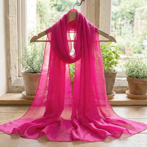 Yolev Chiffon Shawl Wraps for Evening Dresses Soft Silky Womens Scarf Shawl Hot Pink Dress Scarf for Women Wedding Evening Bridal Prom Travel Beach Wrap Scarves in Saudi Arabia