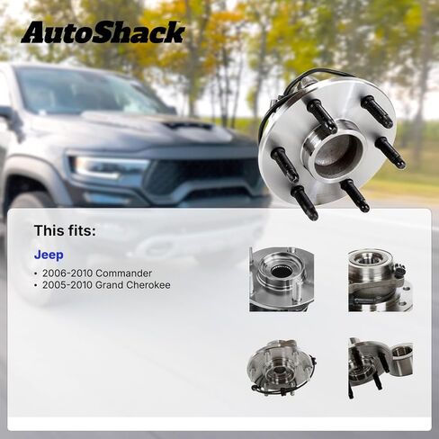 مجموعات محمل محور العجلة الأمامية AutoShack لليسار واليمين مع استبدال ABS لـ 2005-2010 Jeep Grand Cherokee 2006-2010 Jeep Commander 2-PC Set in Saudi Arabia