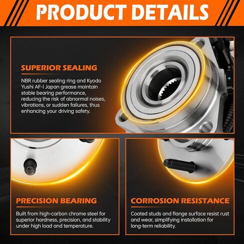 GAHA 515029 Front Wheel Hub and Bearing Assembly Compatible for Ford 4x4 4WD F-150 2000-2004/F-150 Heritage 2004 Wheel Bearing Hub Assembly 5 Lugs in Kuwait