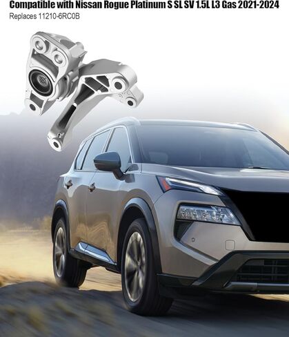 11210-6RC0B Engine Motor Mount Right Compatible with Nissan Rogue Platinum S SL SV 2021-2024 Nissan Rogue Midnight Edition 2023 1.5L L3 Gas in Kuwait