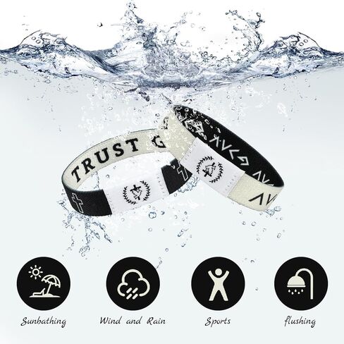 Bible Verse Bracelets, 2PCS Christian Bracelets, Elastic Jesus Bracelet with NFC Scan for Women Men Teens Gifts in Kuwait