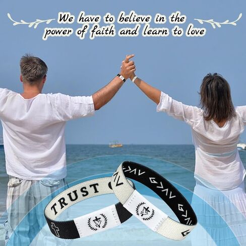 Bible Verse Bracelets, 2PCS Christian Bracelets, Elastic Jesus Bracelet with NFC Scan for Women Men Teens Gifts in Kuwait