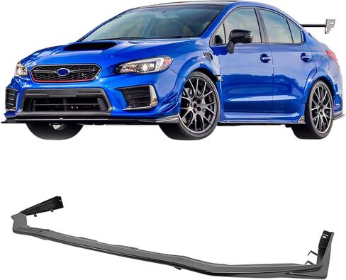 حافة ممتصة للصدمات الأمامية من IKON MOTORSPORTS، متوافقة مع 2018-2021 Subaru WRX & STI، نمط STI غير مطلي باللون الأسود من بلاستيك ABS البلاستيكي لسد الهواء وواقي الذقن 3 قطع in Saudi Arabia