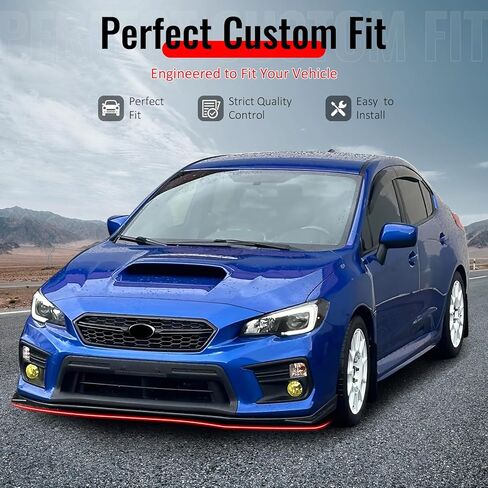 حافة ممتصة للصدمات الأمامية من IKON MOTORSPORTS، متوافقة مع 2018-2021 Subaru WRX & STI، نمط STI غير مطلي باللون الأسود من بلاستيك ABS البلاستيكي لسد الهواء وواقي الذقن 3 قطع in Saudi Arabia