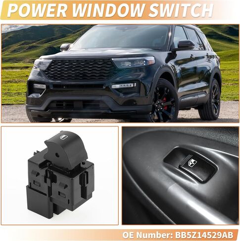 X AUTOHAUX Power Window Switch No.BB5Z14529AB Window Control Switch for Ford Explorer Taurus Police Interceptor Sedan Front Right Passenger Side Black in Saudi Arabia