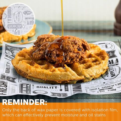 Newsprint Wax Paper Sheets Newspaper Theme Food Wrap Paper Grease Resistant Tray Liners Waterproof Wrapping Tissue Food Picnic Sandwich Wrap for Home Kitchen Baking Hamburger Basket (2000 Pieces) in Kuwait