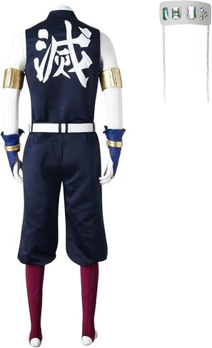 Mens Uzui Cosplay Costume Headwear Set Halloween Party Outfit Uniform Full Set in Saudi Arabia