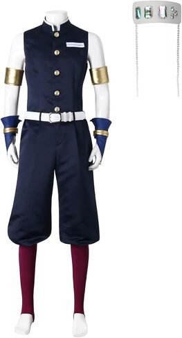 Mens Uzui Cosplay Costume Headwear Set Halloween Party Outfit Uniform Full Set in Saudi Arabia