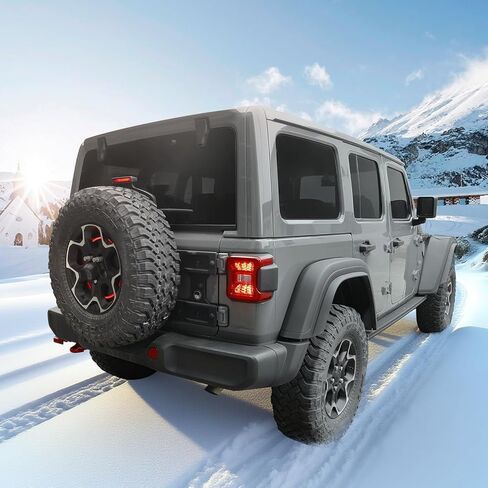 LED 3rd Brake Light Tail High Mount Stop Lights Replacement for 2018-2024 2025 Jeep Wrangler JL 4XE Accessories, Smoked Lens Rear High Centre Third Brake Light, Black Housing in Kuwait