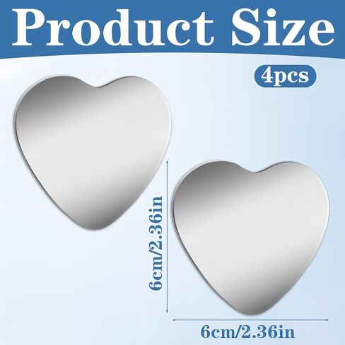Grevosea 4 Pcs Heart Shaped Blind Spot Mirrors Side Mirror Blindspot Wide Angle Adjustable Blindspot Mirror for Car SUV and Trucks Automotive Exterior Accessories in Saudi Arabia