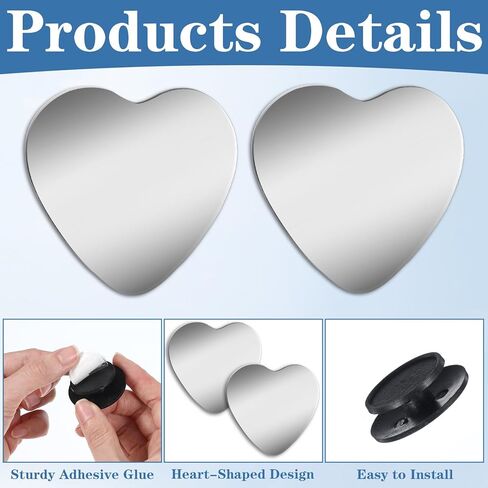 Grevosea 4 Pcs Heart Shaped Blind Spot Mirrors Side Mirror Blindspot Wide Angle Adjustable Blindspot Mirror for Car SUV and Trucks Automotive Exterior Accessories in Saudi Arabia