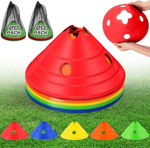 ShinyRelief Jumbo Disc Cones Jumbo Soccer Cones Giant Agility Cones Large Soccer Training Cones with Mesh Bag for Kids Adult Sports Training in Kuwait