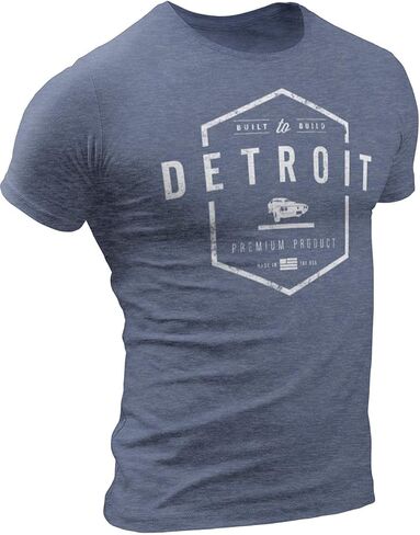 Detroit t-Shirt - Detroit Built-to-Build Cars Shirt by Detroit Rebels - Vintage Motor City Tshirt in Saudi Arabia