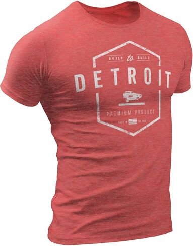 Detroit t-Shirt - Detroit Built-to-Build Cars Shirt by Detroit Rebels - Vintage Motor City Tshirt in Saudi Arabia
