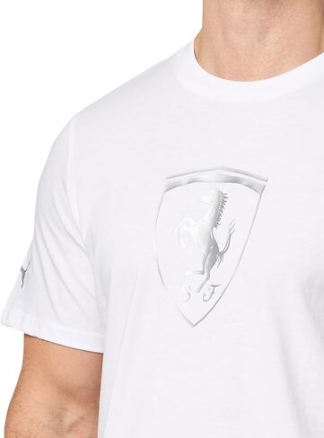 PUMA Men's Scuderia Ferrari Formula 1 Graphic T-Shirt, White Tonal Shield AH25, Large in Saudi Arabia