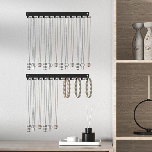 حامل القلادة ومنظم مع 12 خطافًا - شماعة القلادة للحائط in Kuwait